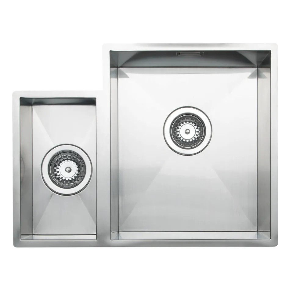 Vellamo Edge 1.5 Bowl Inset/Undermount Brushed Stainless Steel Kitchen Sink & Waste - 560 x 430mm