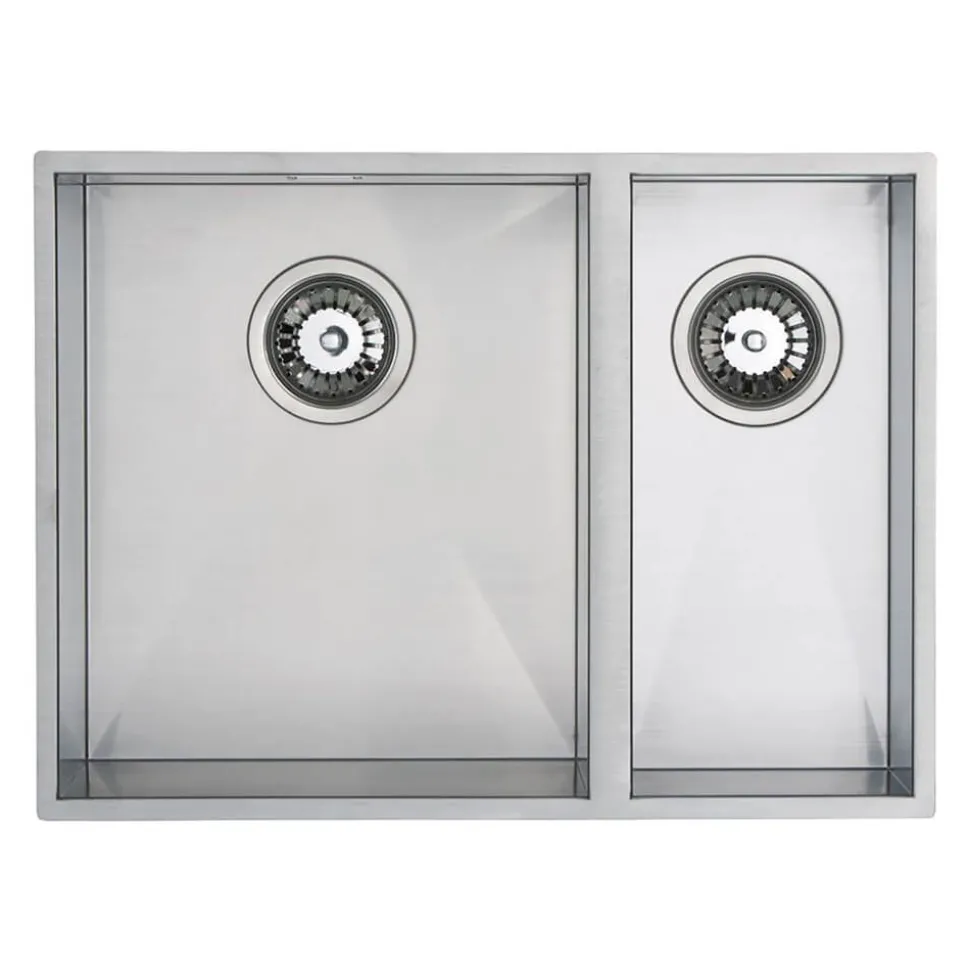 Vellamo Edge 1.5 Bowl Inset/Undermount Stainless Steel Kitchen Sink & Waste Kit - 580 x 430mm