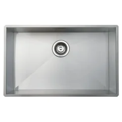 Vellamo Edge Extra Large 1 Bowl Inset/Undermount Stainless Steel Kitchen Sink & Waste Kit - 730 x 430mm
