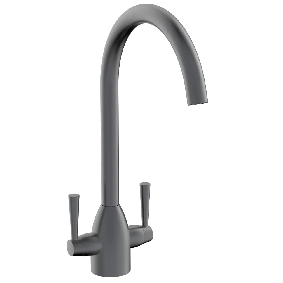 Vellamo Hero Twin Lever Mono Kitchen Mixer Tap