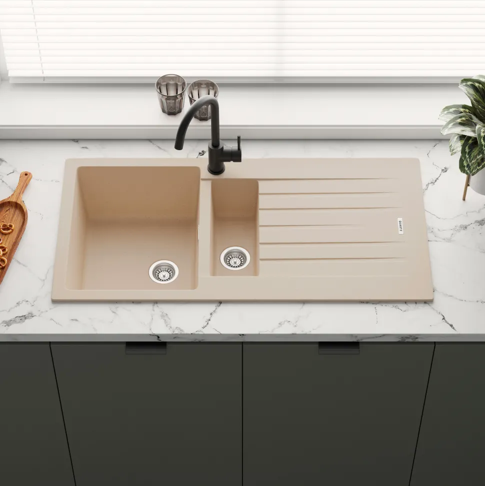 Vellamo Horizon 1.5 Bowl Granite Composite Kitchen Sink & Waste - 1000 x 500mm