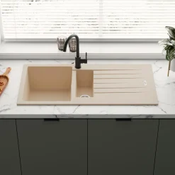 Vellamo Horizon 1.5 Bowl Granite Composite Kitchen Sink & Waste - 1000 x 500mm