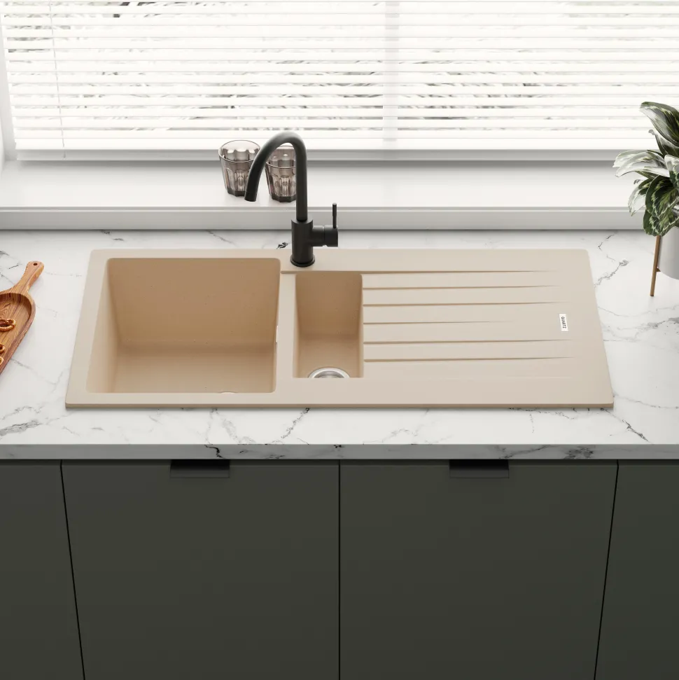 Vellamo Horizon 1.5 Bowl Granite Composite Kitchen Sink & Waste - 1000 x 500mm