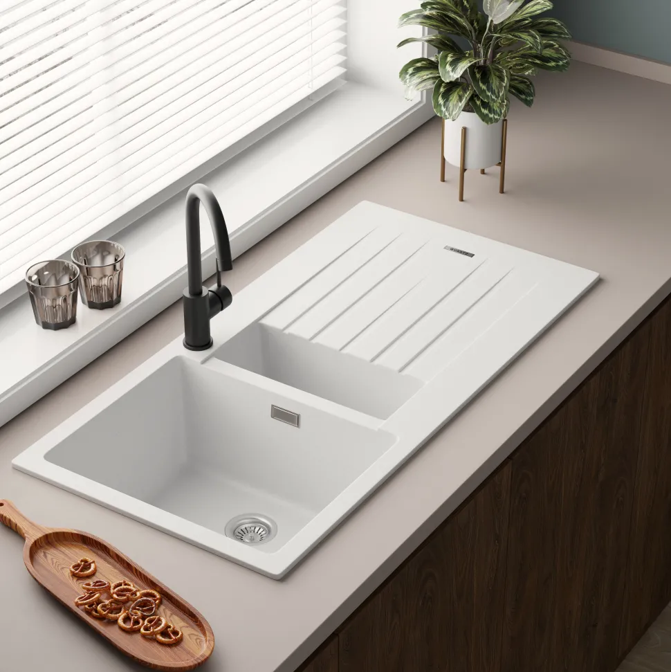 Vellamo Horizon 1.5 Bowl Granite Composite Kitchen Sink & Waste - 1000 x 500mm