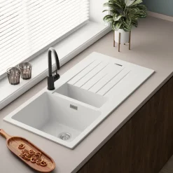 Vellamo Horizon 1.5 Bowl Granite Composite Kitchen Sink & Waste - 1000 x 500mm