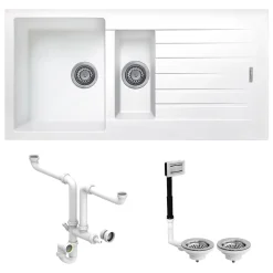 Vellamo Horizon 1.5 Bowl Granite Composite Kitchen Sink & Waste - 1000 x 500mm
