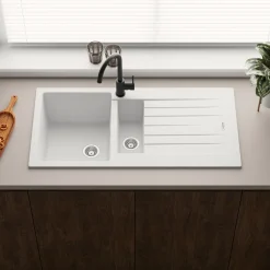 Vellamo Horizon 1.5 Bowl Granite Composite Kitchen Sink & Waste - 1000 x 500mm