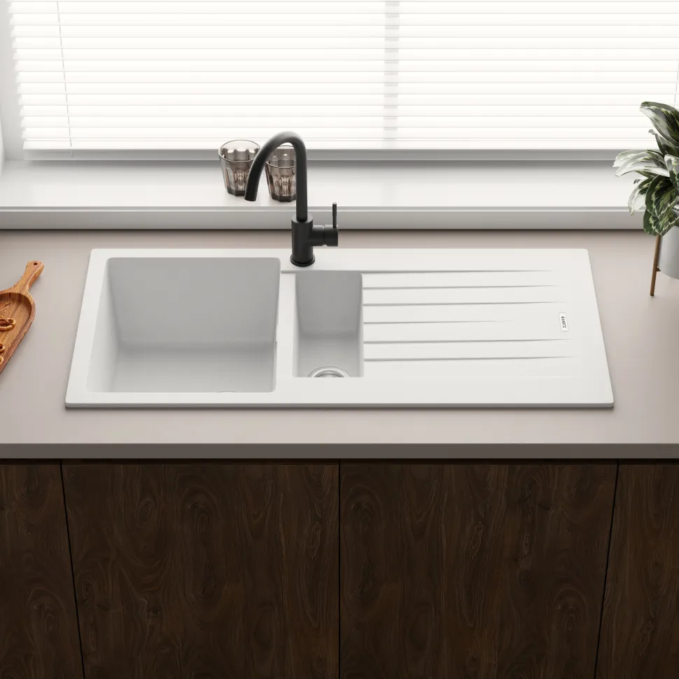 Vellamo Horizon 1.5 Bowl Granite Composite Kitchen Sink & Waste - 1000 x 500mm
