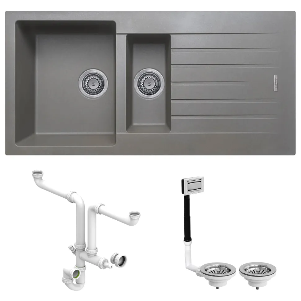 Vellamo Horizon 1.5 Bowl Granite Composite Kitchen Sink & Waste - 1000 x 500mm