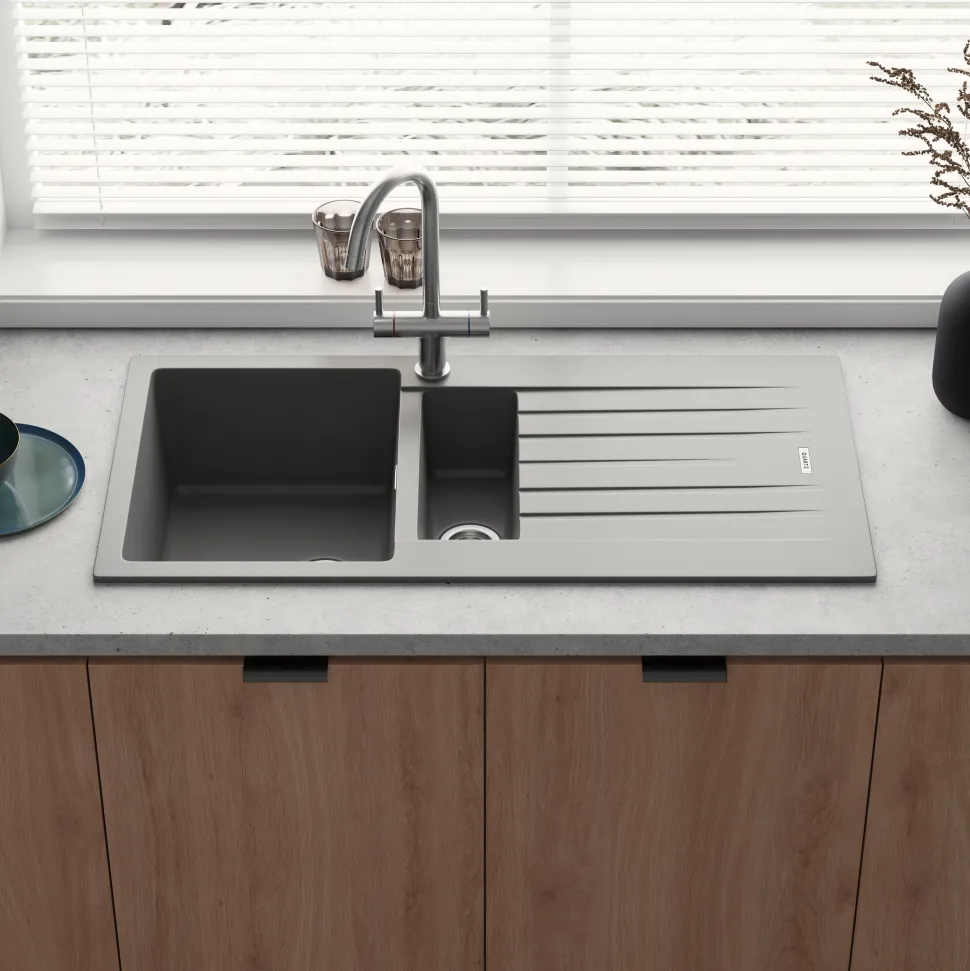 Vellamo Horizon 1.5 Bowl Granite Composite Kitchen Sink & Waste - 1000 x 500mm
