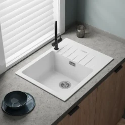 Vellamo Horizon 1 Bowl Granite Composite Inset Kitchen Sink & Waste - 650 x 500mm