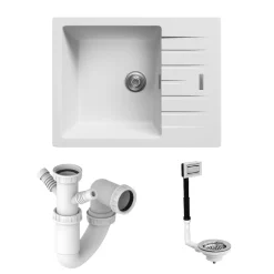 Vellamo Horizon 1 Bowl Granite Composite Inset Kitchen Sink & Waste - 650 x 500mm