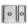 Vellamo Horizon 1.5 Bowl Undermount Stainless Steel Kitchen Sink & Waste Kit with Reversible Half Bowl - 600 x 450mm