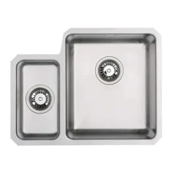 Vellamo Horizon 1.5 Bowl Undermount Stainless Steel Kitchen Sink & Waste Kit - 580 x 450mm