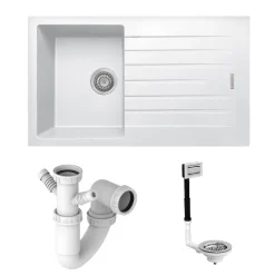 Vellamo Horizon Compact 1 Bowl Granite Composite Kitchen Sink & Waste - 860 x 500mm