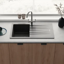 Vellamo Horizon Compact 1 Bowl Granite Composite Kitchen Sink & Waste - 860 x 500mm