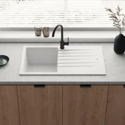 Vellamo Horizon Compact 1 Bowl Granite Composite Kitchen Sink & Waste - 860 x 500mm