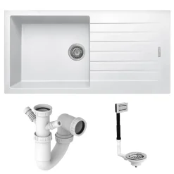 Vellamo Horizon Large Single Bowl Granite Composite Kitchen Sink & Waste - 1000 x 500mm