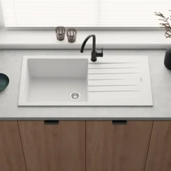 Vellamo Horizon Large Single Bowl Granite Composite Kitchen Sink & Waste - 1000 x 500mm