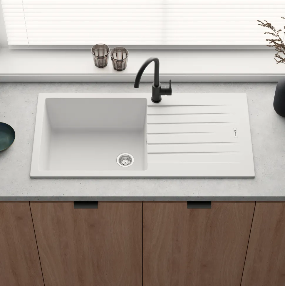 Vellamo Horizon Large Single Bowl Granite Composite Kitchen Sink & Waste - 1000 x 500mm