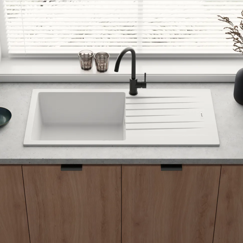 Vellamo Horizon Large Single Bowl Granite Composite Kitchen Sink & Waste - 1000 x 500mm