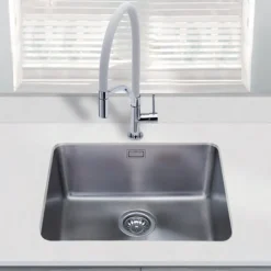 Vellamo Horizon Undermount Large Single Bowl Stainless Steel Kitchen Sink & Waste Kit - 530 x 450mm