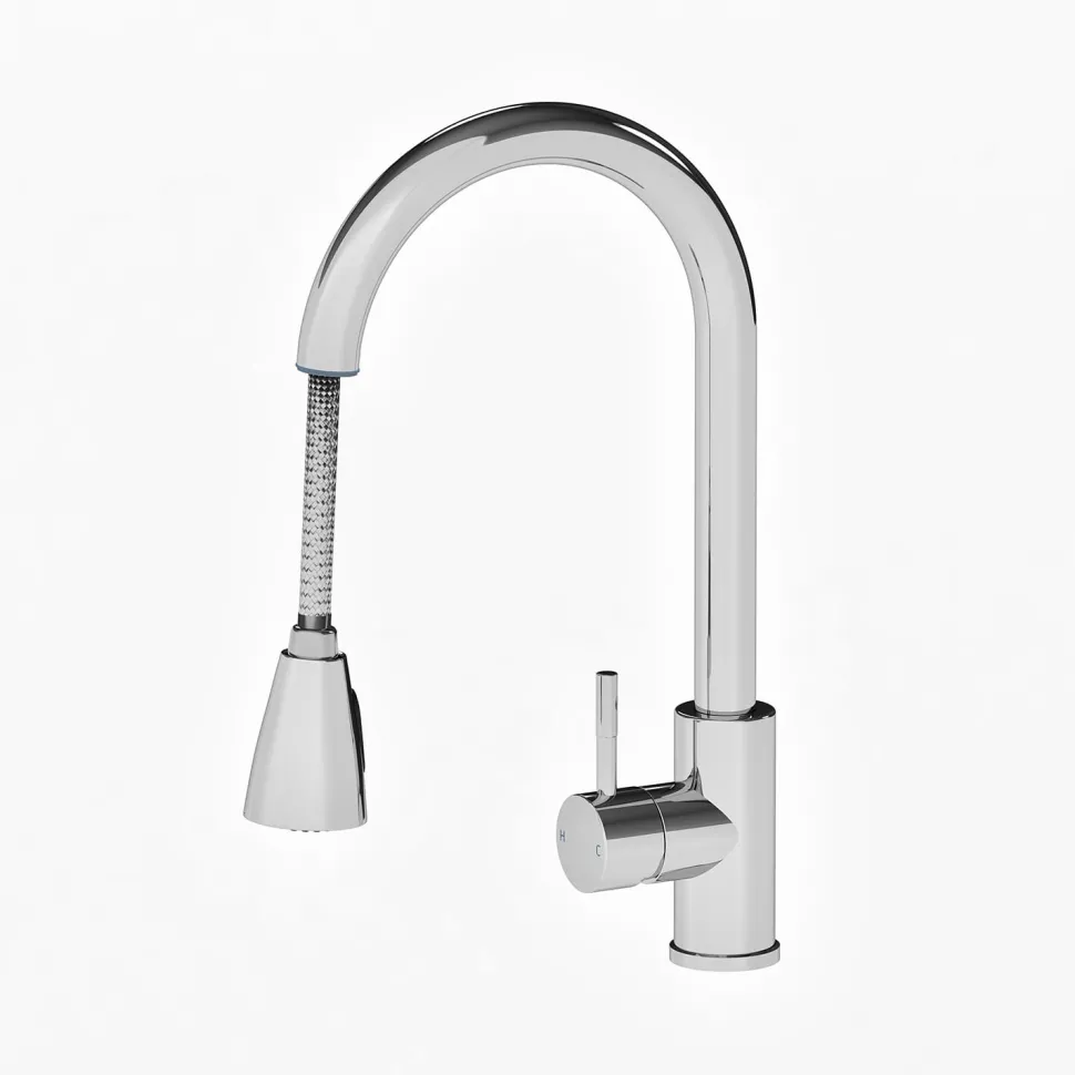 Vellamo Inspire Pullout Spray Kitchen Sink Mixer Tap - Chrome