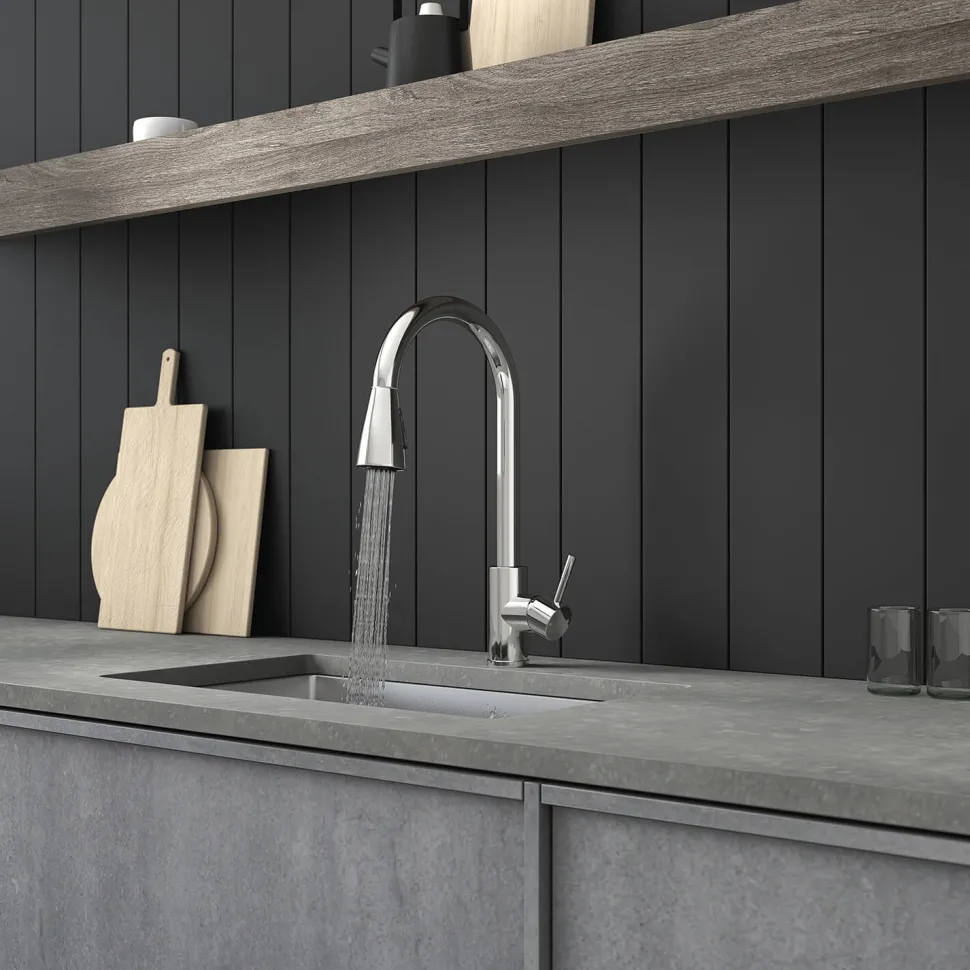 Vellamo Inspire Pullout Spray Kitchen Sink Mixer Tap - Chrome