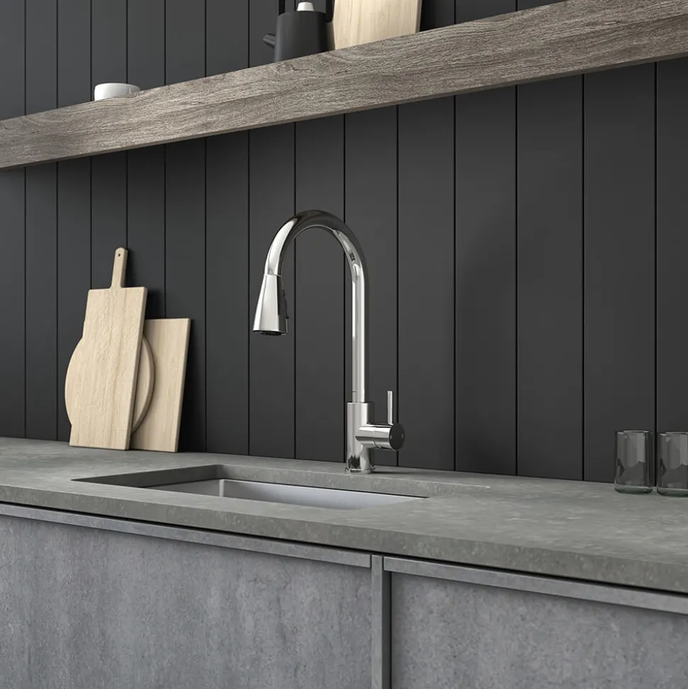 Vellamo Inspire Pullout Spray Kitchen Sink Mixer Tap - Chrome