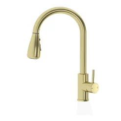 Vellamo Inspire Pull Out Spray Mono Kitchen Mixer Tap - Brushed Brass