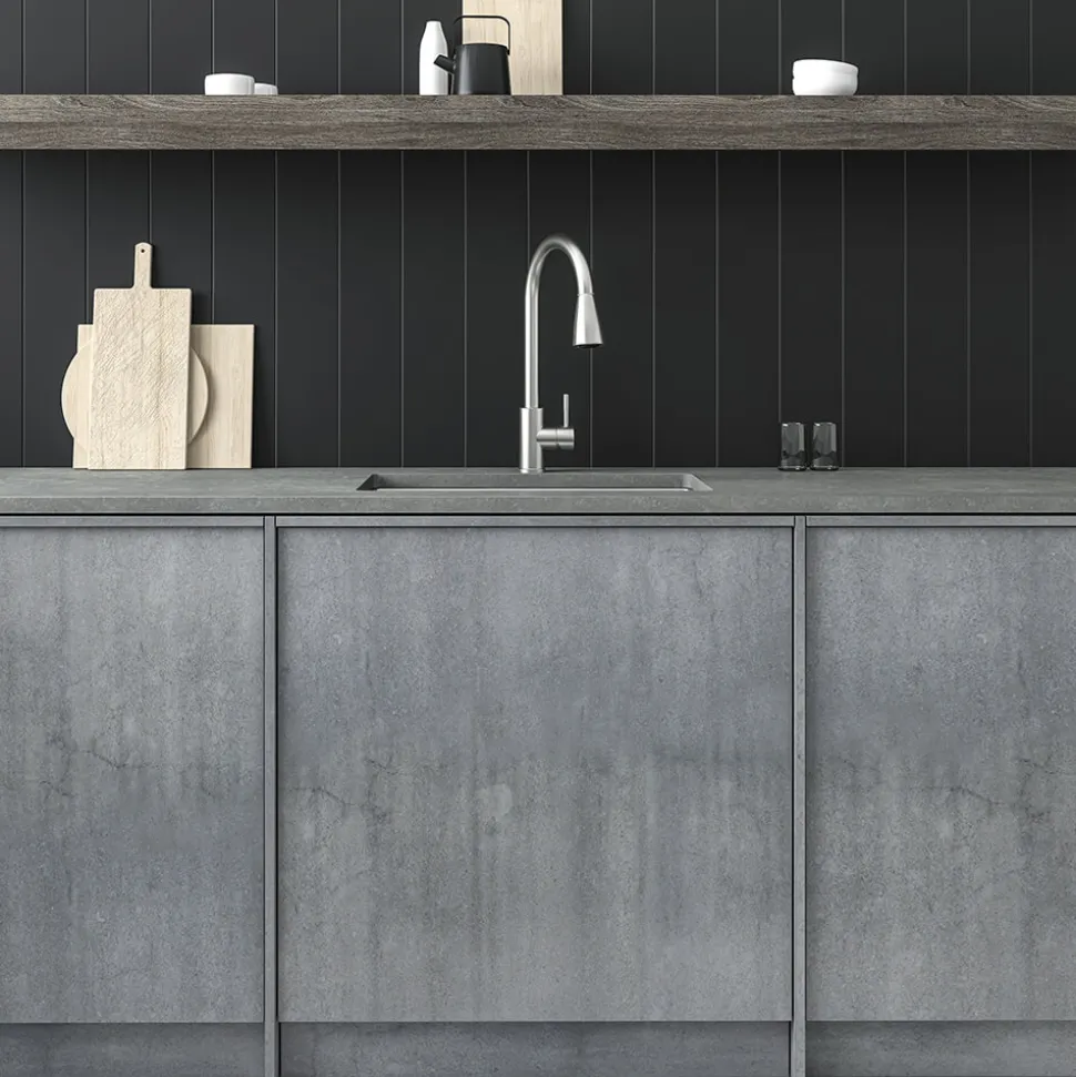 Vellamo Inspire Pull Out Spray Mono Kitchen Mixer Tap - Brushed Steel