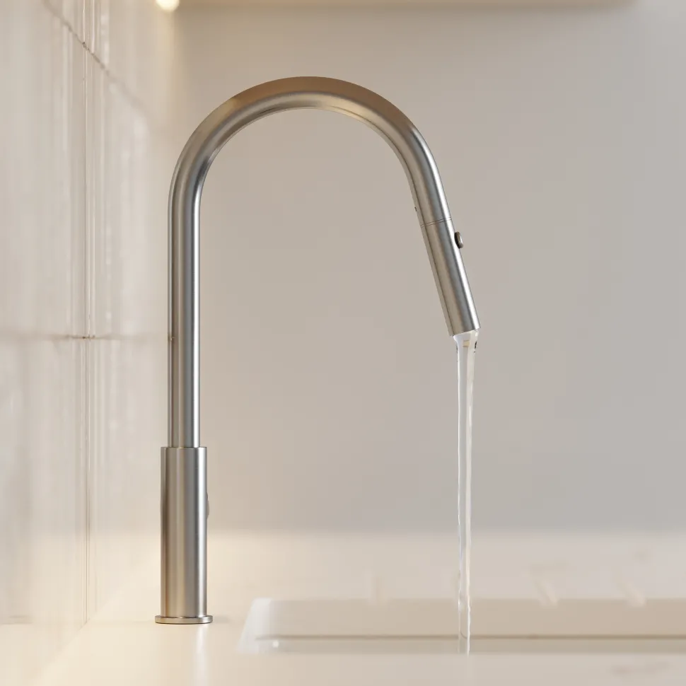 Vellamo Kara Pull Out Spray Single Lever Mono Kitchen Mixer Tap