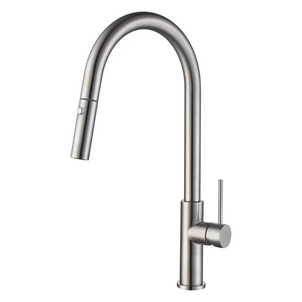 Vellamo Kara Pull Out Spray Single Lever Mono Kitchen Mixer Tap