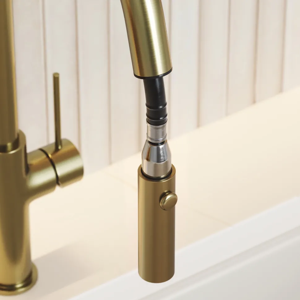 Vellamo Kara Pull Out Spray Single Lever Mono Kitchen Mixer Tap
