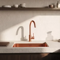 Vellamo Kara Single Lever Mono Kitchen Mixer - Brushed Copper