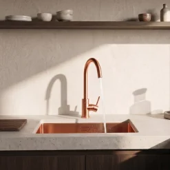 Vellamo Kara Single Lever Mono Kitchen Mixer - Brushed Copper