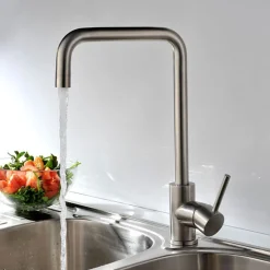 Vellamo Koro Single Lever Mono Kitchen Mixer Tap - Brushed Stainless Steel