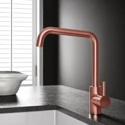 Vellamo Koro Single Lever Mono Kitchen Mixer - Brushed Copper