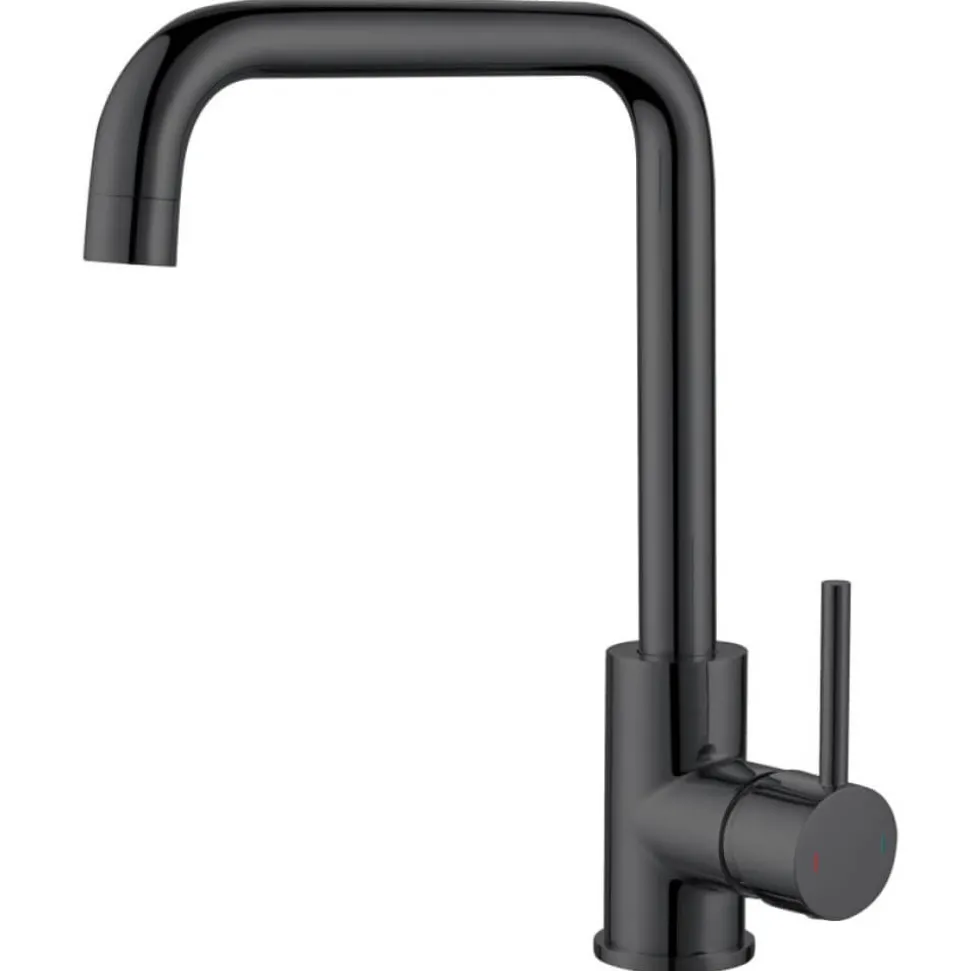 Vellamo Koro Single Lever Mono Kitchen Mixer Tap - Matt Black