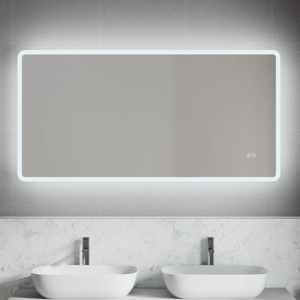 Vellamo LED Frame Mirror with Touch Sensor, Demister & Bluetooth - 1200 x 600mm