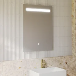 Vellamo LED Illuminated Bathroom Mirror with Demister Pad & Shaver Socket - 500 x 700mm