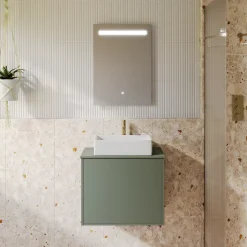 Vellamo LED Illuminated Bathroom Mirror with Demister Pad & Shaver Socket - 500 x 700mm