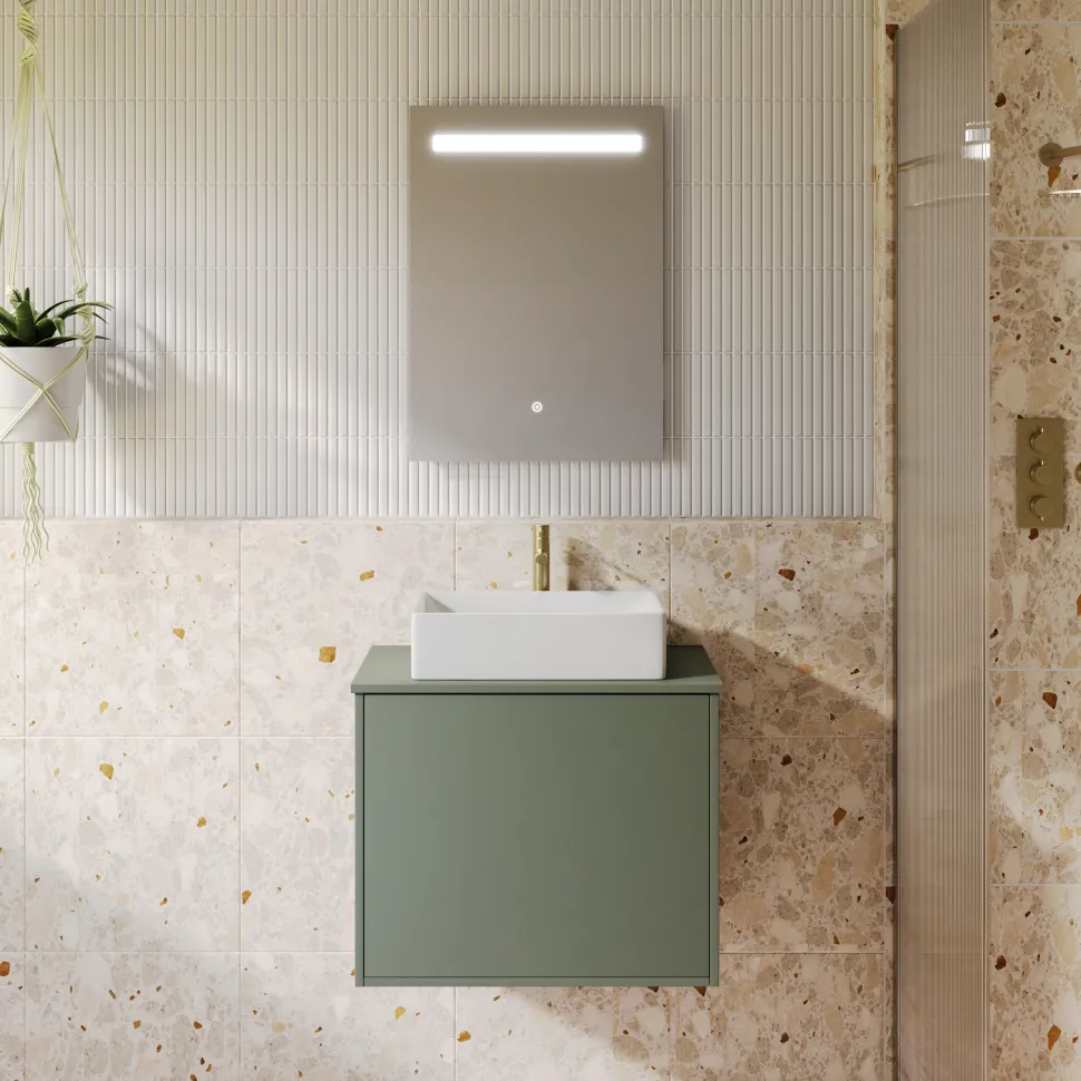 Vellamo LED Illuminated Bathroom Mirror with Demister Pad & Shaver Socket - 500 x 700mm