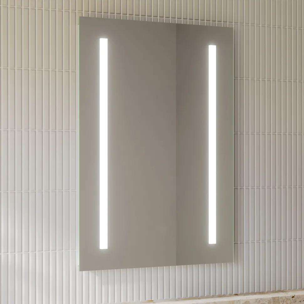 Vellamo LED Illuminated Battery Operated Mirror - 500 x 700mm
