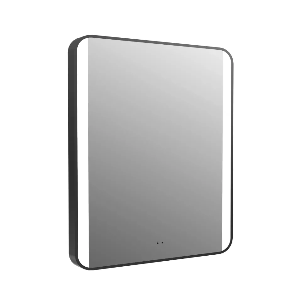 Vellamo LED Illuminated Matt Black Mirror with Demister Pad & Colour Change LEDs - 500 x 700mm