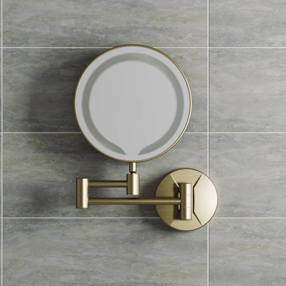 Vellamo LED Illuminated Round Magnifying Wall Mirror with Pull Out Magnetic Sensor - 200mm