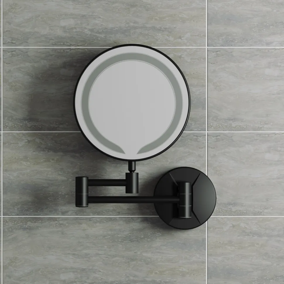 Vellamo LED Illuminated Round Magnifying Wall Mirror with Pull Out Magnetic Sensor - 200mm