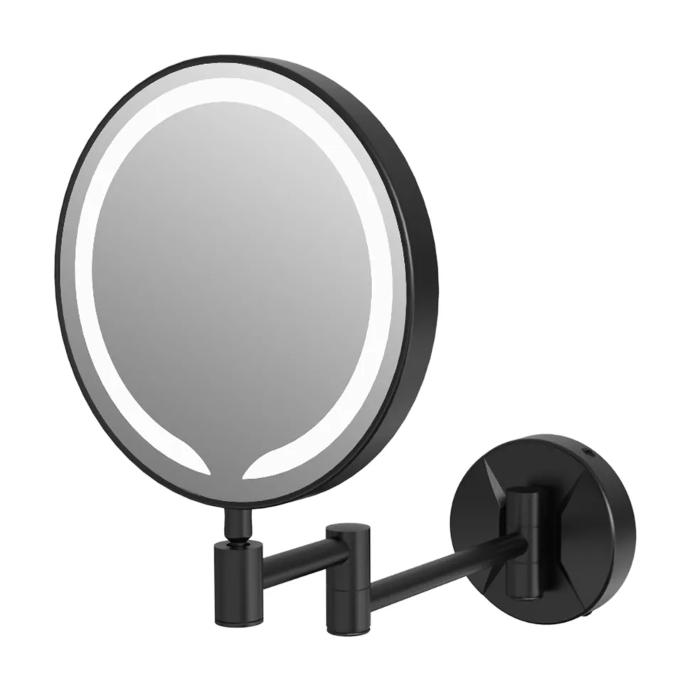 Vellamo LED Illuminated Round Magnifying Wall Mirror with Pull Out Magnetic Sensor - 200mm