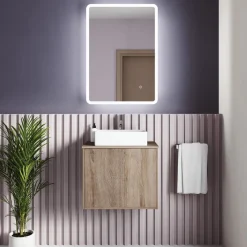 Vellamo LED Illuminated Universal Bathroom Mirror with Demister Pad - 600mm x 800mm