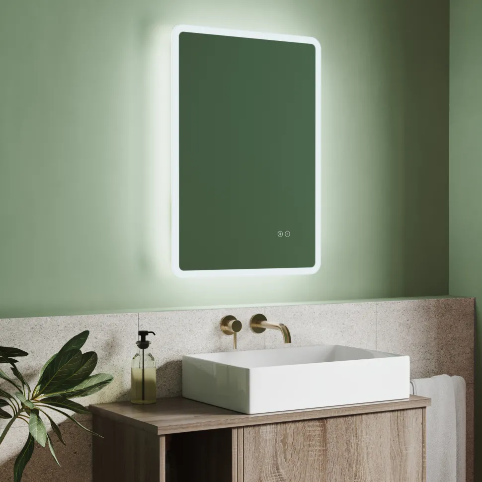 Vellamo LED Illuminated Universal Bathroom Mirror with Demister Pad & Bluetooth - 700mm x 500mm